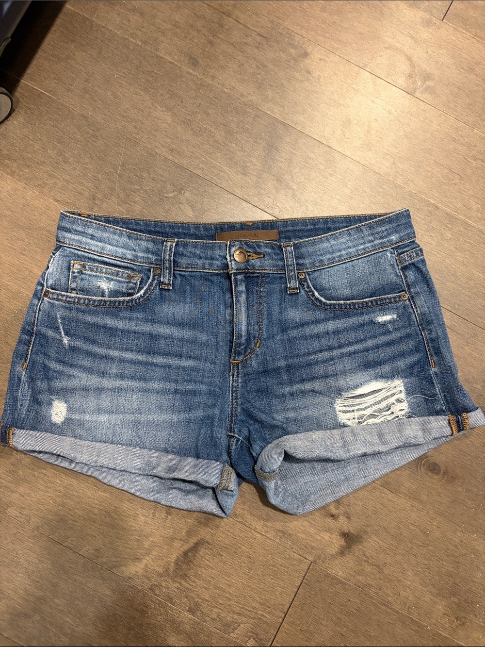Joe’s Jeans Rolled Cuff Distressed Women's Shorts - Blue